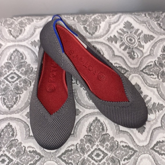 Rothy grey with red inserts ballerina flats Excellent like new condition 5.5 - Picture 6 of 16